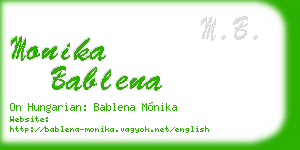 monika bablena business card